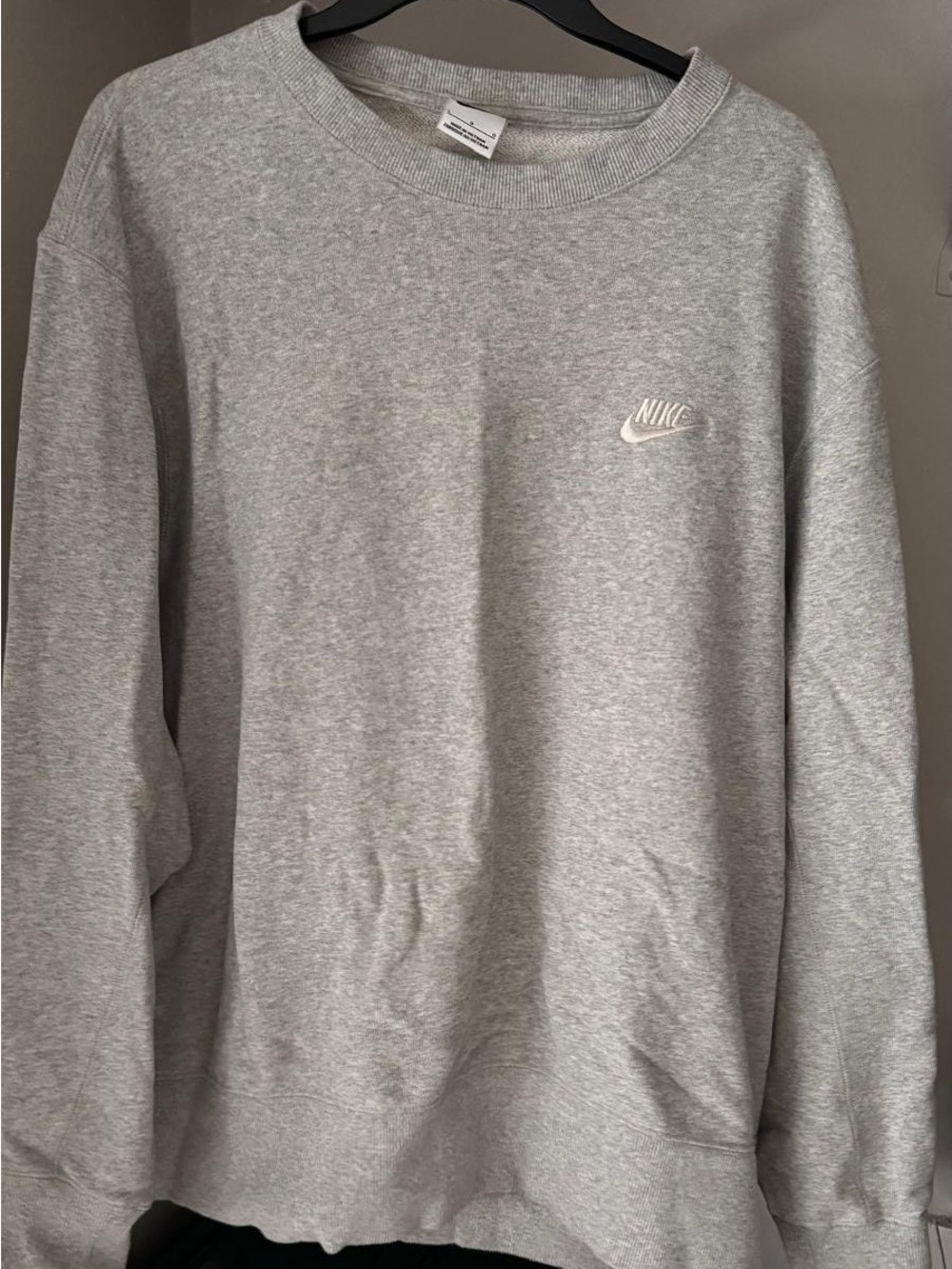 Nike Light Grey Crewneck Sweatshirt with White Swoosh